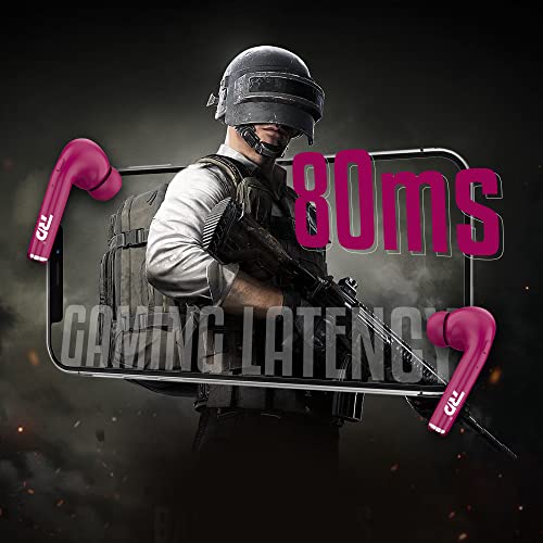 Image of RD TWS-140 Earbuds, 10mm Drivers, 40H Playtime, Upto 80ms Low Latency Gaming Earbuds, ENC Noise Cancellation, Truly Wireless TWS Bluetooth 5.1, IPX4, Voice Assistance | 6 Months Warranty, Dark Pink