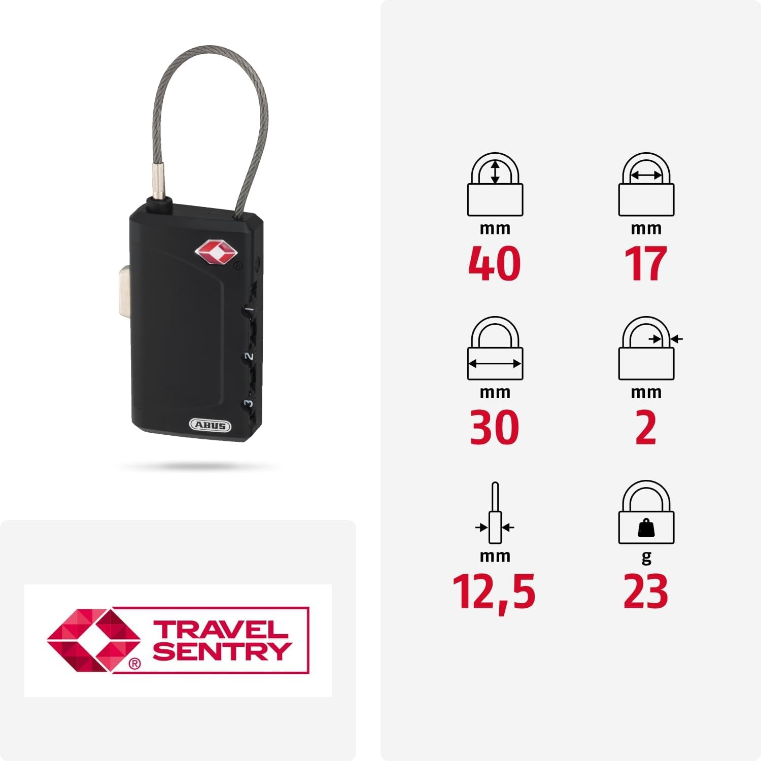 ABUS Câble-antivol certifié TSA 148/30, 53094