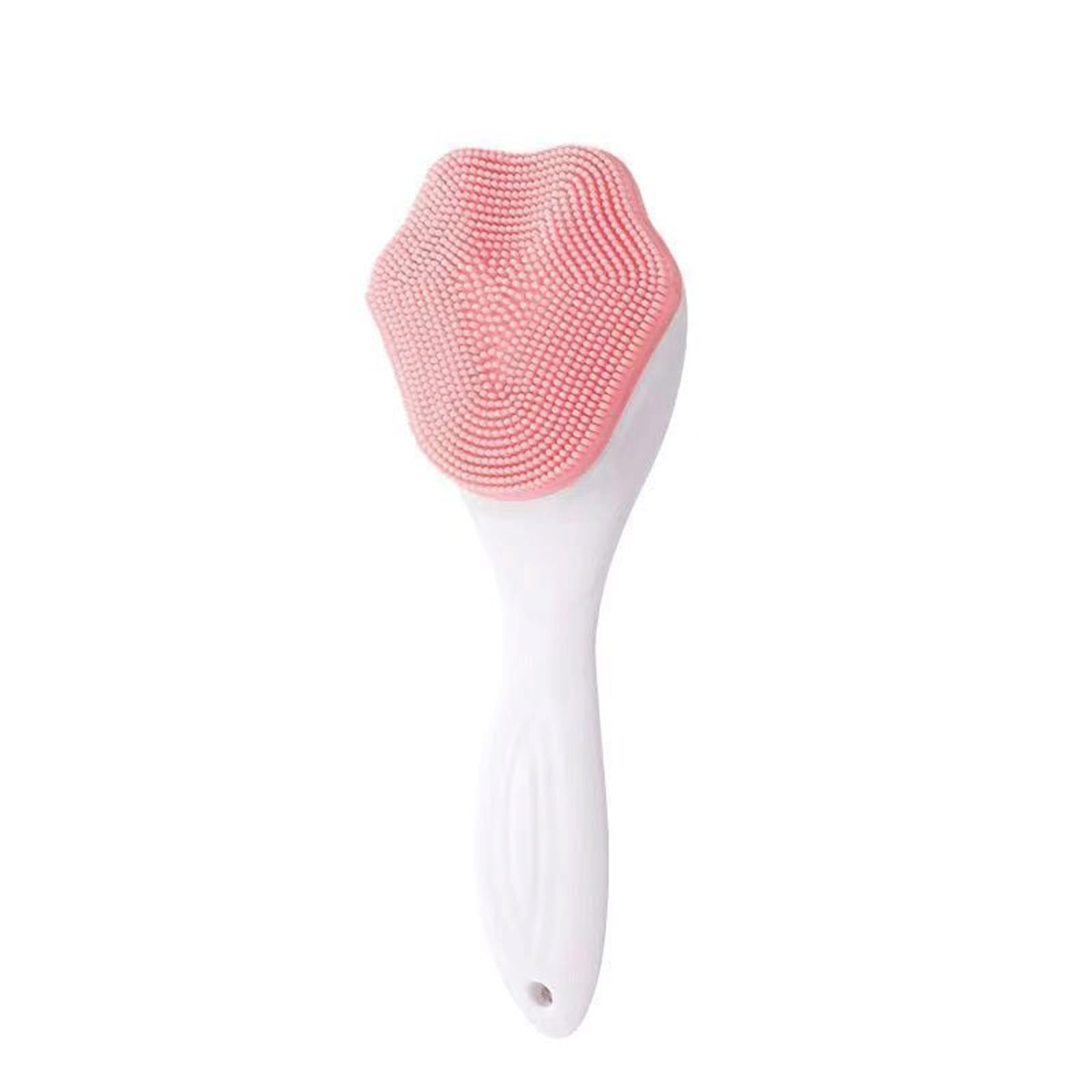Lot de 5 brosses de nettoyage manuelles en silicone en forme de patte de chat, utilisées pour le nettoyage du visage, les points noirs et l'exfoliation des pores (rose)