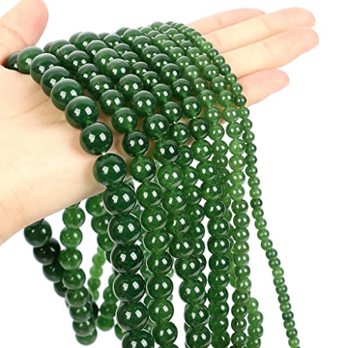 Perle en calcédoine verte ronde pour fabriquer votre propre collier d'été bohème