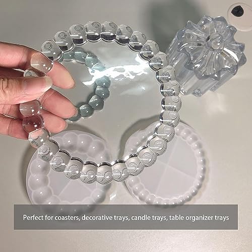 Image of RKPM HOMES Bubble Coaster Mould I Silicone Round Epoxy Resin Deep Casting Tray I Ashtray Mold for Homemade Ornament DIY Art Crafts Jewelry Storage Box Ring Trinket Container Table Decoration (Large)