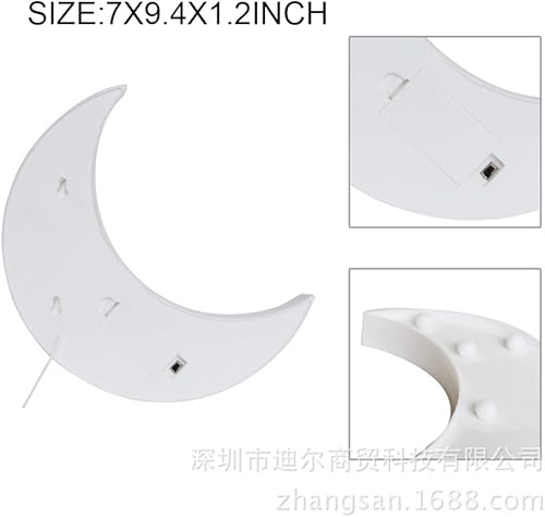 Miniatura 4 de Luces LED de luna creciente para decoración de decoración de decoración de boda y fiesta de niñas (blanco)