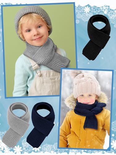 3 Pcs Kids Winter Knitted Scarves Boys Girls Winter Knitted Scarves Suitable for Keeping the Neck Warm for Children2