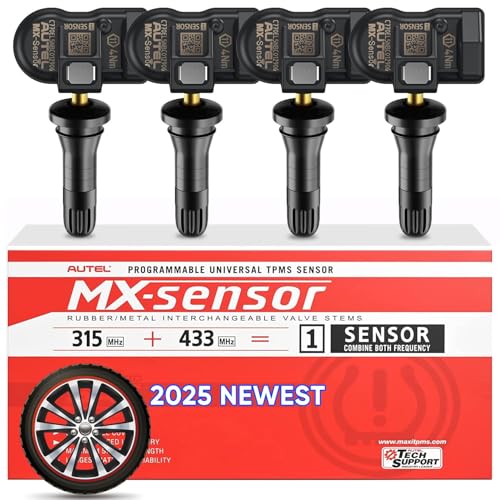 Autel TPMS-Sensor, 2-in-1 MX-Sensor, 1-Sensor, Reifendruckkontrollsystem, OE-Level programmierbar & klonbar, kabelloser TPMS-Sensor für alle Fahrzeuge (Gummiventil, 4 Stück) Autel TPMS-Sensor, 2-in-1 MX-Sensor, 1-Sensor, Reifendruckkontrollsystem, OE-Level programmierbar & klonbar, kabelloser TPMS-Sensor für alle Fahrzeuge (Gummiventil, 4 Stück)