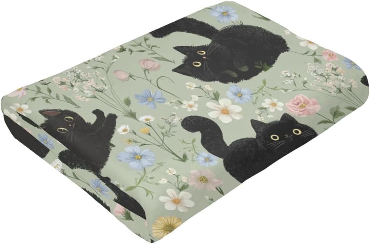 Black Cat Throw Blanket Soft Cozy Warm Blanket Women Men 60"X50" Throw for Couch Bedroom Home Decor - Image 6