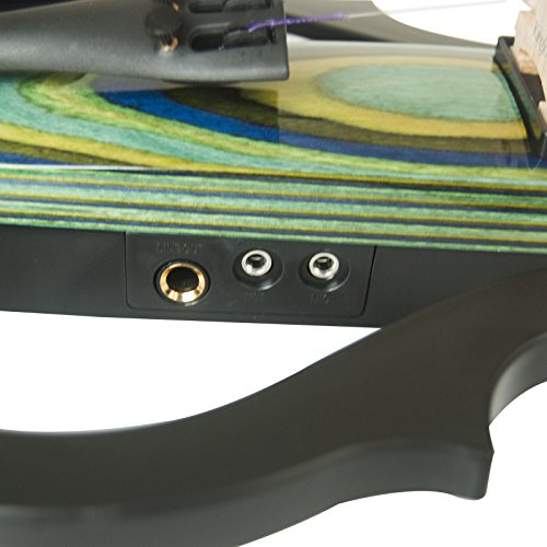 Kinglos 4/4 Green Ripple Solid Wood Advanced 3-Band-Eq Electric/Silent Violin Kit With Ebony Fittings Full Size (Sddn048) #TOP3