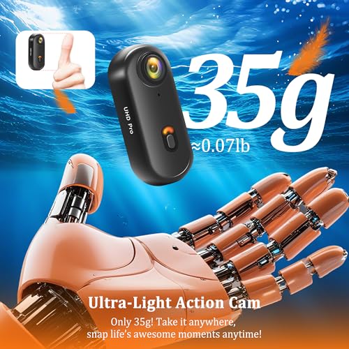 Image of Body Camera 4K, Mini Action Camera WiFi (32GB), Compact POV Cameras with Waterproof Case, Wearable Thumb Sports Snapcam,Small Bodycam for Vlogging Skiing Snowboarding Running Motorcycling Horse Riding
