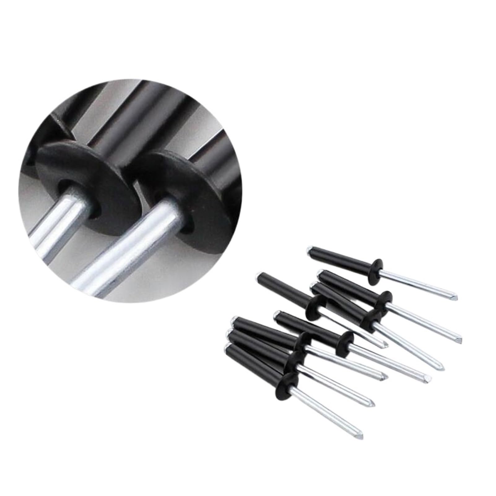 remaches ciegos, Remache ciego 100 Uds M5x25 remaches Pop de aluminio negro núcleo que tira clavos decorativos
