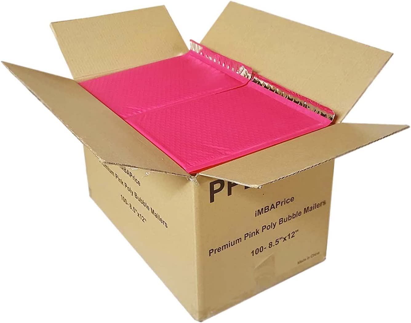 iMBAPrice Paquete de 100 sobres acolchados de burbujas de polietileno autosellantes de color rosa intenso #2 (8.5 x 12 pulgadas) (100 bolsas en total)