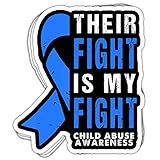 SODAVA | Their Fight My Fight Child Abuse Awareness Stickers Blue Ribbon Stickes Child Abuse Prevention Stickers Prevention Month Gift Decoration Graphic Bumper