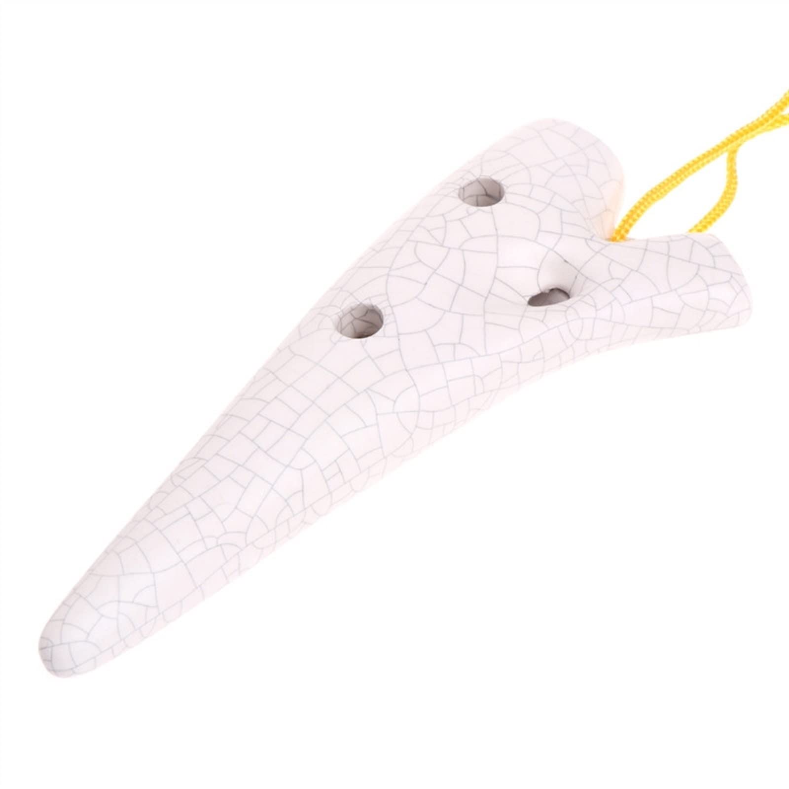 Ocarina flauta 12 agujeros agudos C instrumentos de viento de cerámica Ocarina de grieta blanca con cordón instrumento de ocarina