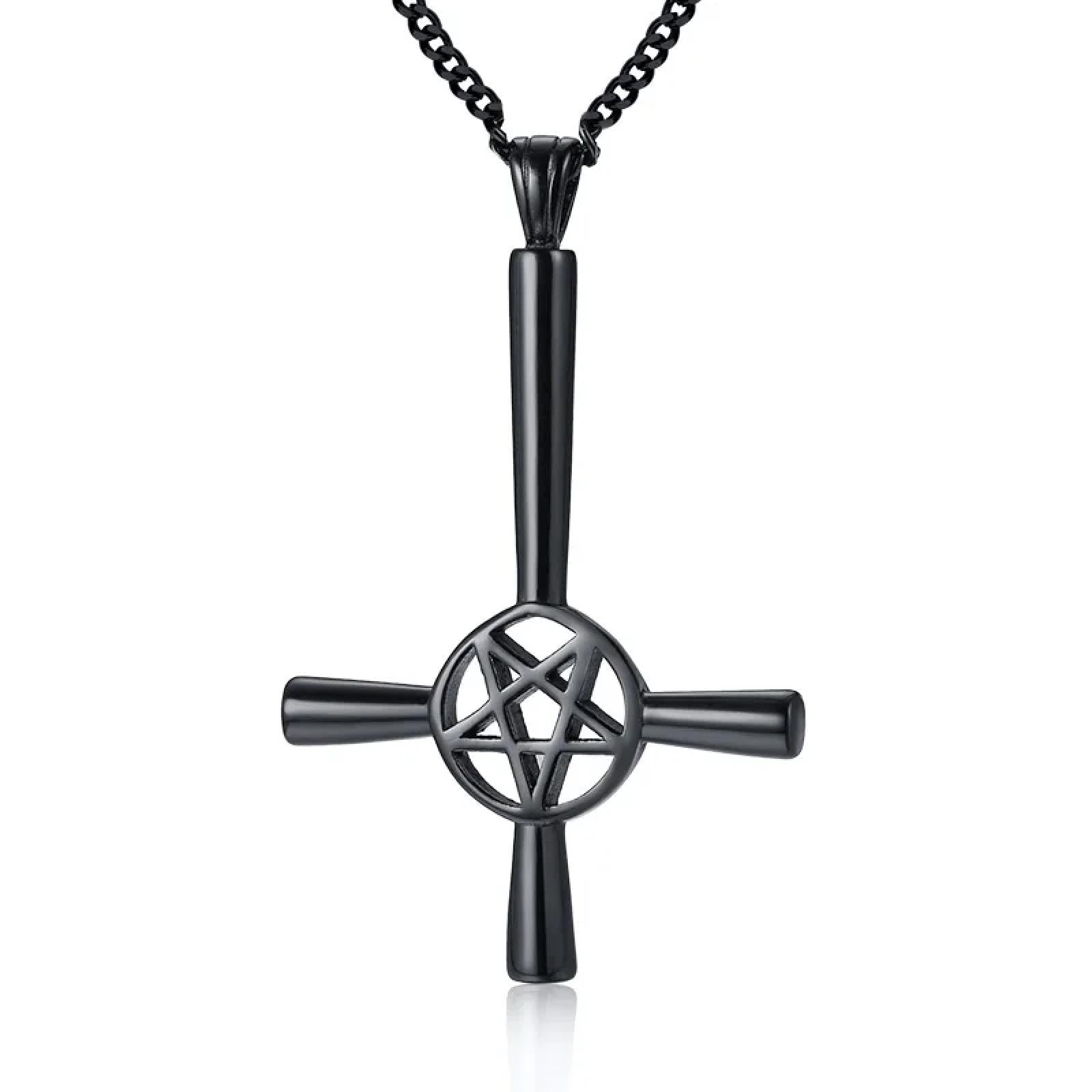 Collier croix inversée punk pour affirmer son style sans irritation - 5