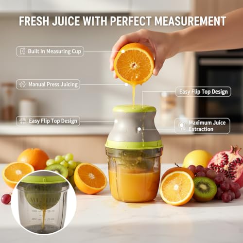 Image of Handheld Manual Juicer 1 Pc | Portable Citrus Juicer & Fruit Vegetable Squeezer | Heavy Duty Lemon Orange Press, Compact Kitchen Juice Maker, Easy Clean Lightweight Hand Juicer