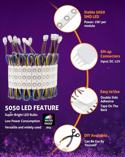 Luces LED RGB con control APP y módulo de 80 pies miniatura 5