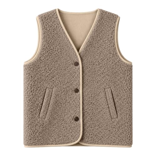 Kids Girls Fleece Teddy Vest Lightweight Waistcoat Fuzzy Jacket With Pocket - image 7