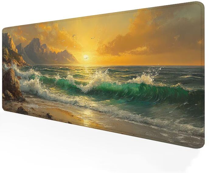 Mouse pad gamer jaune coucher de soleil pour un espace gaming chaleureux