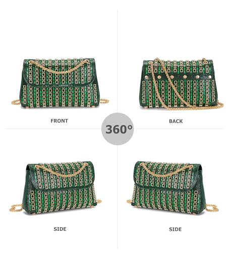 Image of Sweetovo Rhinestone Clutch Purse, Sparkly Evening Bag with Chain for Women