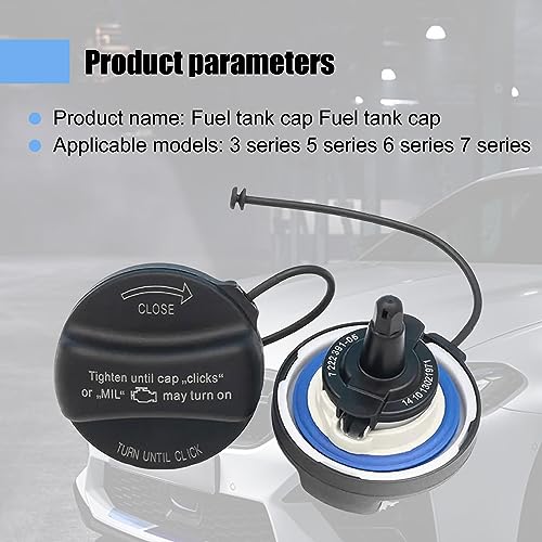 Jawmoy 1 PC Car Fuel Tank Cover, Gas Cap, Fuel Tank Cover Inner Lid, Replace #16117222391, Compatible with BMW 3 Series 5 Series 6 Series X1 X3 X5 X6 (Black)