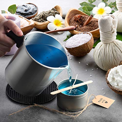 Image of Hearth & Harbor Natural Soy Wax and DIY Candle Making Supplies 2 Lb. Aluminum Candle Making Pouring Pot, Wax Melting Pot Candle Making with Dripless Heat-Resisting Handle & Pouring Spout