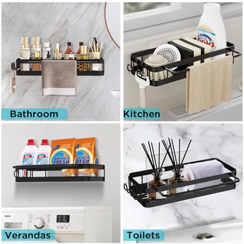 Miniatura 6 de Bonhoom Organizador De Fregadero De Cocina, Colgantes Soporte Para Esponja, Metal Organizador Para Fregadero De Cocina Con Soporte Para Paños De Cocina Y Dos Ganchos - No Requiere Perforación