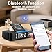 DPNAO 9-in-1 Wireless Charging Station with Bluetooth Speaker, Alarm Clock, FM Radio, Night Light – Compatible iPhone 17/16/15/SamsungS25/S24/Android, USB/Type-C/AUX, Phone Holder, DP-013C Black