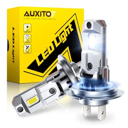 AUXITO H7 Bulbs, 900% h7ll LED Super Bright, Mini Size, Plug N Play, Long Lifespan, 2PCS
