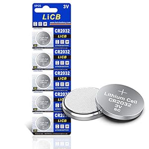 LiCB CR2032 Battery 3V Lithium 5PCS (CR 2032 / Batteries CR2032 / DL2032 / ECR2032/) for Computer motherboards,Remotes…