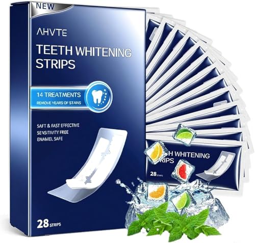28 Piezas Tiras Blanqueadoras Dientes,Tira Blanqueadora Dental, para eliminar el café vino, tabaco y otras manchas,Unisexo
