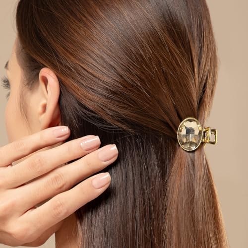 Image of Radhu & Kabby Clutchers for Women | Metal Claw Clips Topaz Set | Trendy Claw Clips |Clutchers for Everyday and Formal Use Accessories
