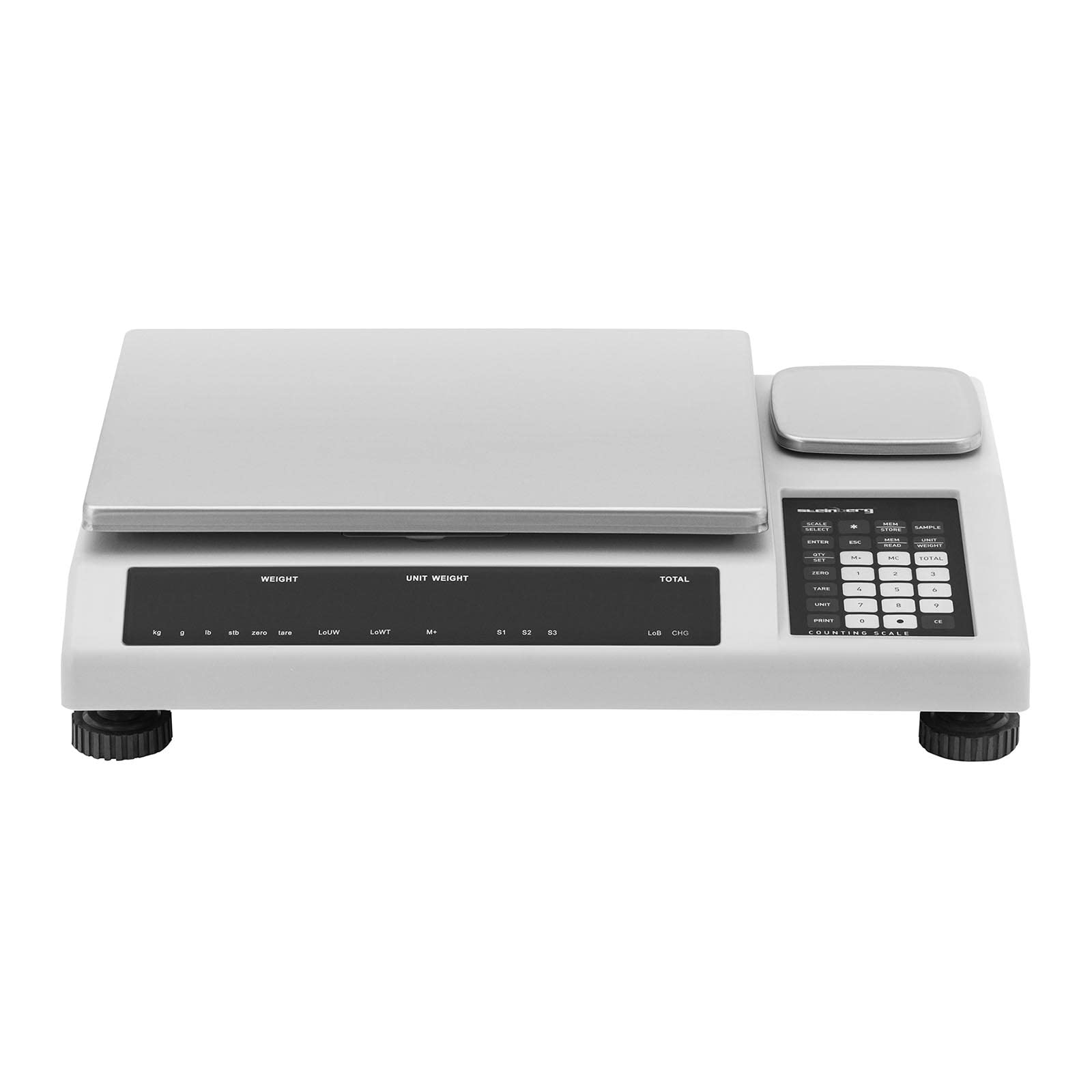 Steinberg Systems Zählwaage 50 kg / 1 g 34,5 x 26 cm 3 LED mit Referenzwaage 25 kg / 0,05 g 11,4 x 11,4 cm Inventurwaage Inventur-Waage Stückzählwaage
