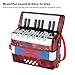 BGMUSER Accordion Instrument 17 keys Mini Accordian with Celluloid Body Strap for Beginners Acordeón (Red)