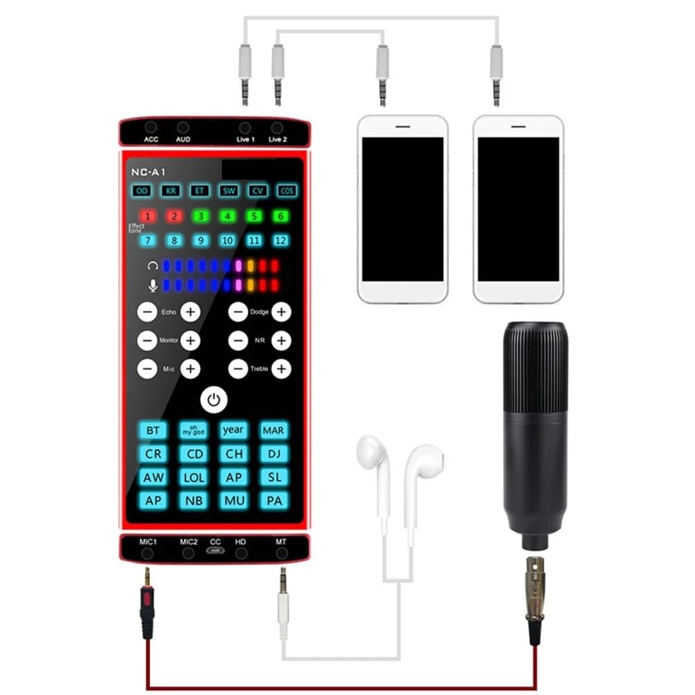 Mesa Mezclas DJ, Modulador Computadora Herramienta de cambio de voz Dispositivo Tarjetas de sonido Transmisión en vivo Mezclador de teléfono móvil
