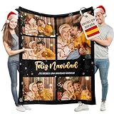 Easycosy Regalo Dia de la Madre, Manta Personalizada con Foto y Texto-280 g/㎡, Manta sofá y Cama, Manta Personalizada Cuadros de Franela Ultra Suave, Idea Regalo para Mamá, Parejas, Hecho en España