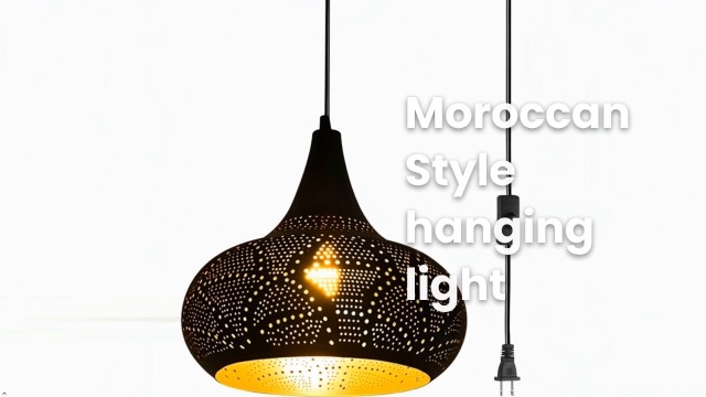 Image of Corridor Black Pendant Lights Plug-in Hanging Lighting Moroccan