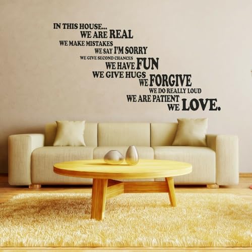 Walplus Stickers muraux amovibles en vinyle Motif règles de la famille II Noir