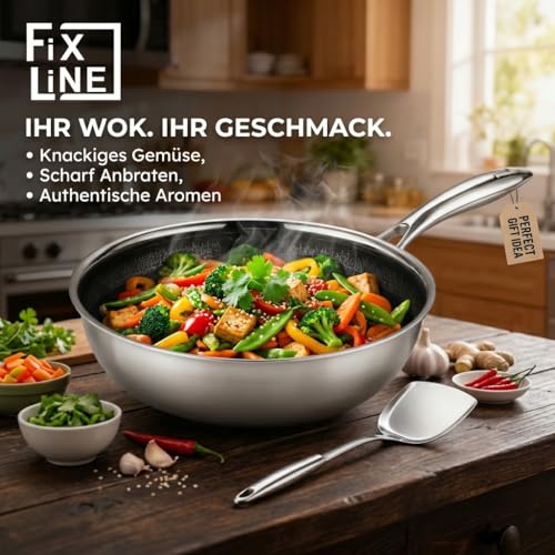 FIXLINE® BLACK FOREST Wokpfanne 28cm - Keramische Beschichtung - alle Herdarten inkl. Induktion - Backofengeeignet bis 230°C - Einfache Reinigung - Neuheit 2025 5