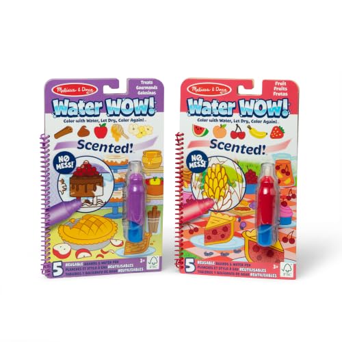 Image of Melissa & Doug 2-Pack Scented Water Wow!, Fruits & Treats Coloring Book Set