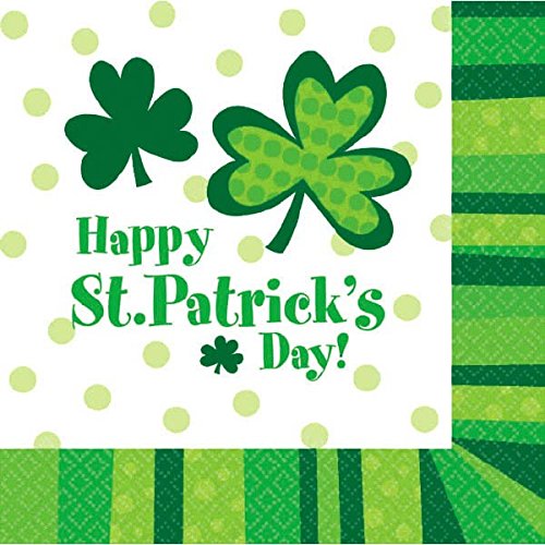 amscan Happy St. Patrick's Day Luncheon Napkins, 6.5" x 6.5"
