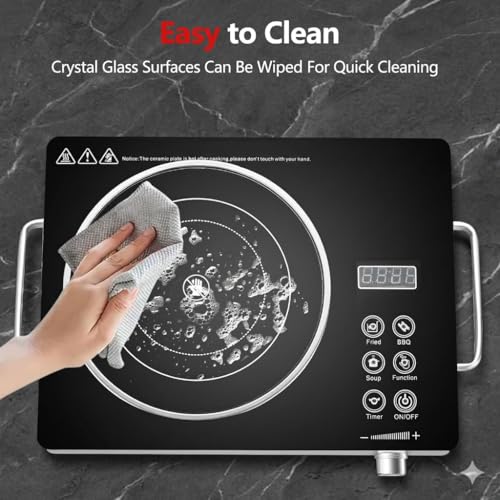 Image of FODGO 3500W Infrared Cooktop Stove | Works with ALL UTENSILS (Steel, Aluminium, Glass, Clay) | No-Radiation Electric Chulha | Toughened Glass Top & Touch Control | Portable Induction Alternate