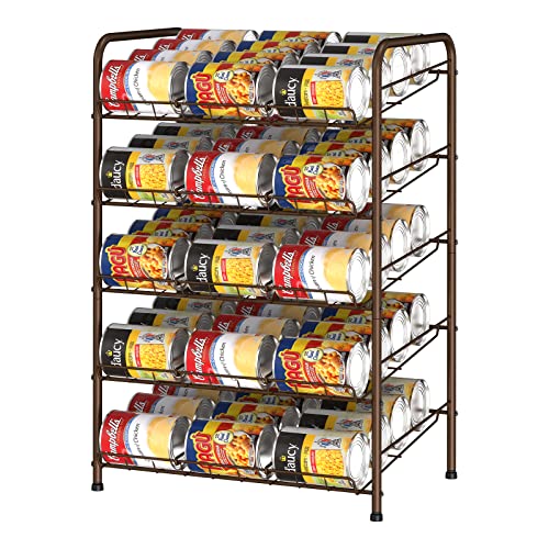 Can Rack Organizer, 5 Tier Can Storage Dispenser Holder, Canned Food Storage Organizer Rack For Kitchen Pantry Cabinets Organization And Storage-Brown #TOP15