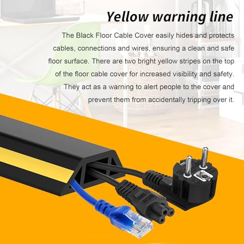 Cache cable sol noir 400 cm autocollant en PVC flexible - 4