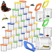 Halloscume 48 Pcs Insect Bug Viewer for Kids Magnifying Insect Box Bug Catcher Magnifier Container Critter Collection Kit Insect Cage Jar for Children Science Nature Exploration Tool
