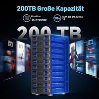 10 Schacht Festplattengehäuse mit Lüfter für 2.5/3.5“ SATA HDD/SSD mit USB A/C 3.0 Kabel, unterstützt Hot Swappable, werkzeugloses Aluminium HDD Gehäuse, DAS(NO RAID/NAS) – Ansicht 2