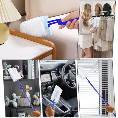 40 Stück Staubmagnet Duster Nachfüllpack für Swiffer Staubwedel Teleskop Starterset Staubwischer Stab Staubtücher mit Teleskopstange Langer Stiel Teleskopgriff für Tierhaare Gegen Staub Schmutz