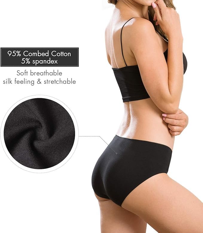 Altheanray Womens Underwear Cotton Underwear for Women Seamless Hipster Bikini Briefs Panties 6 Pack - Image 4
