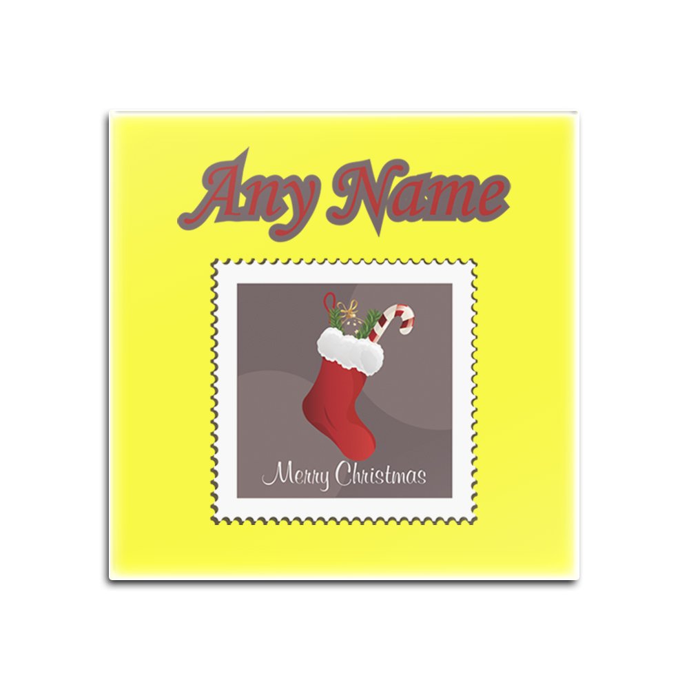 Tampons de Noël carrés en carton dur lot de 4 personnalisables pour décoration de table festive