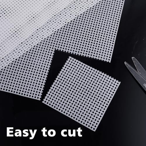 image for Aster 4 Pieces 4 Count Plastic Mesh Canvas Sheets for Embroidery, Plas