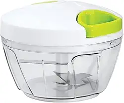 Mini Processador de Alimentos Manual - 3 Lâminas Triturador Picador Alho, Cebola e mais