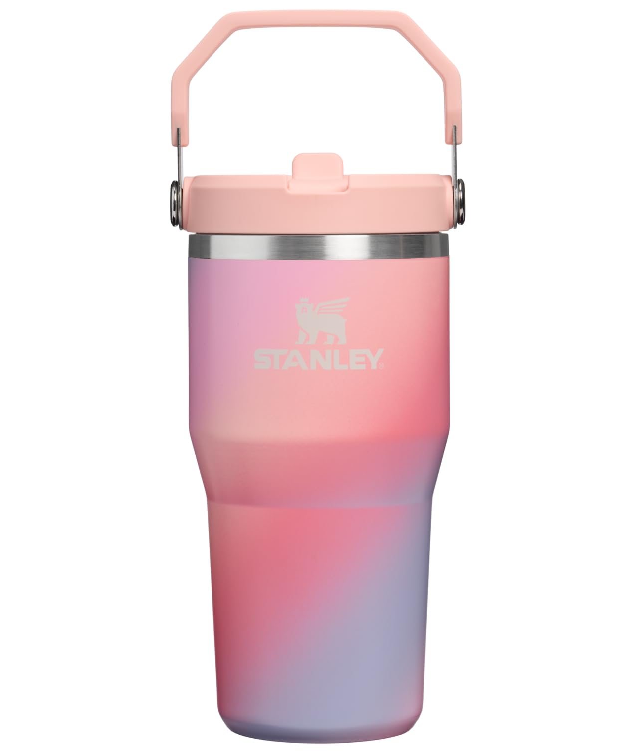 STANLEY IceFlow 2.0 Flip Straw Tumbler, 20 oz, Sunset Spiral | Easy Carry Handle | Twist On Lid and Flip Up Straw | Leak Resistant Water Bottle | Insulated Stainless Steel | BPA-Free