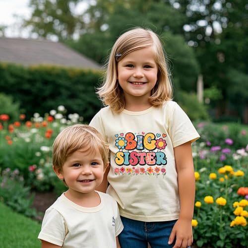 Image of Big Sister Shirt Toddler Shirts Promoted to Big Sister Announcement Big Sis Tees Little Kids Top 2-7T